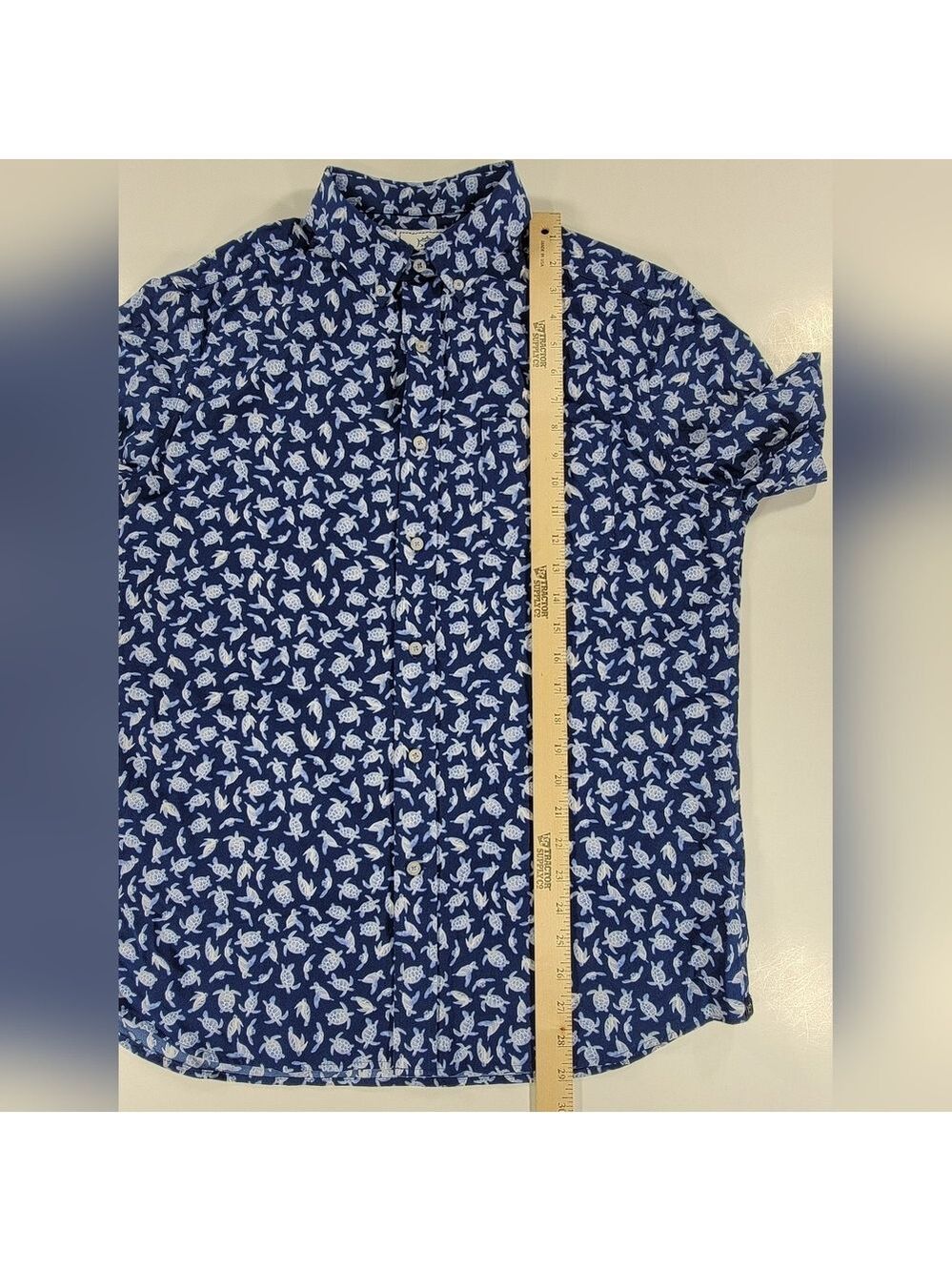 Southern Tide Intercoastal Short Sleeve Button Shirt Mens Medium Blue Turtle - Picture 7 of 9